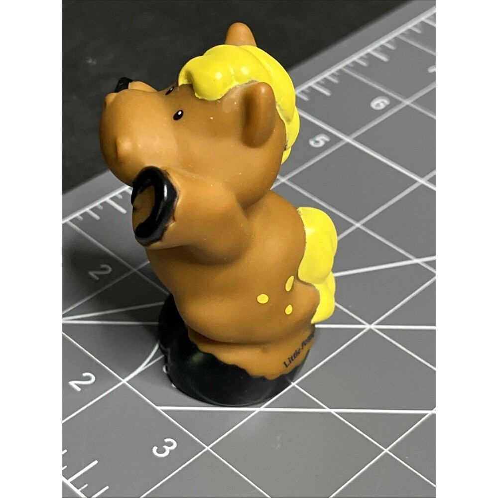 Fisher Price Little People Standing Brown Horse Yellow Mane Hard To Find - Picture 3 of 12